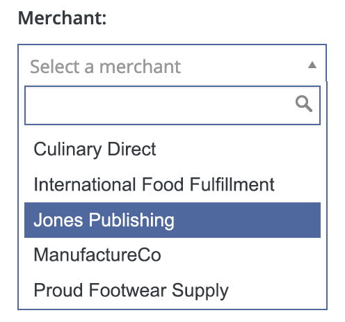 Filter orders by merchant.