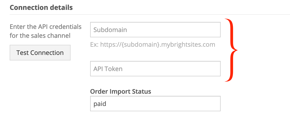 BrightStores API credentials.