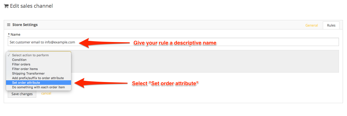 PackageBee - Set order attribute