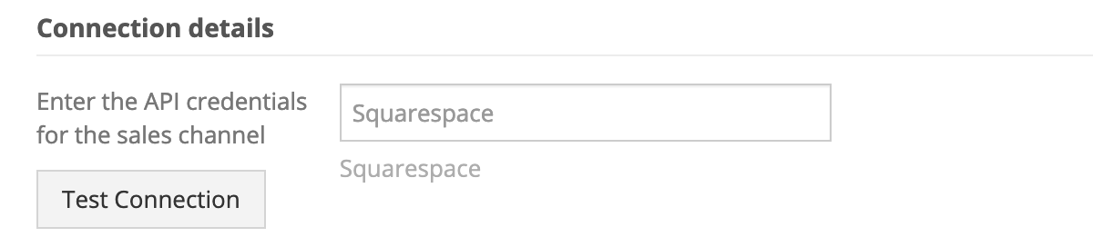 Squarespace connection details - required