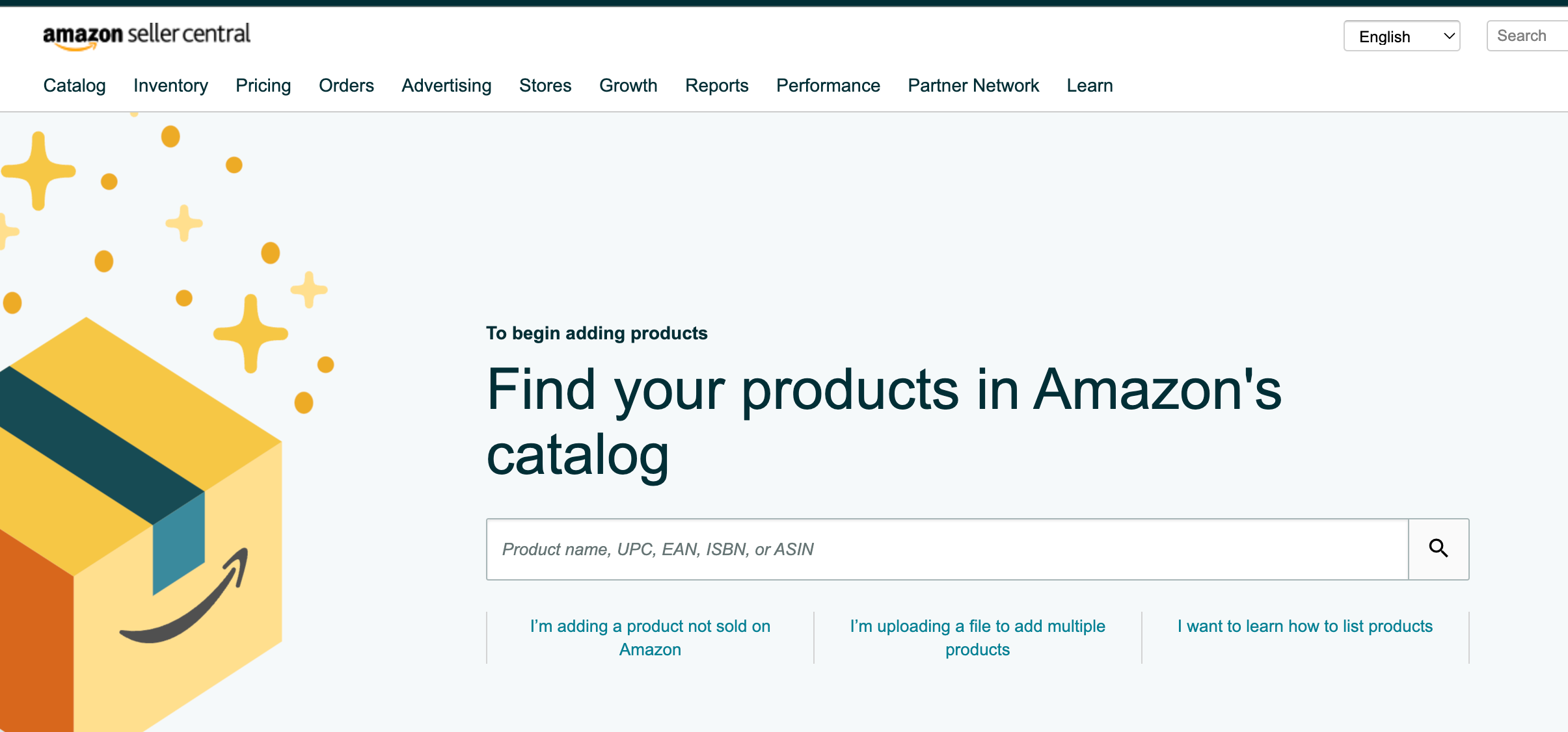 Search for an existing product, or add a new one.